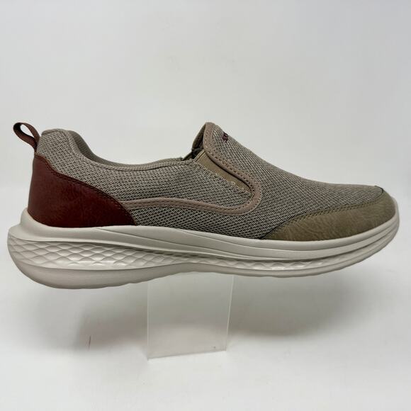 Skechers Brand New W. Box RF Slade Lucan Slip Ons Mens Sz 12 Khaki S-1528 Casual - Picture 3 of 16
